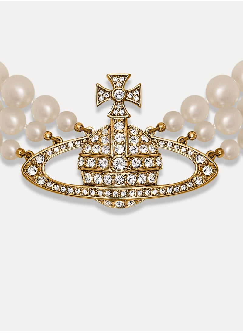 Vivienne Westwood Three Row Pearl Bass Relief Choke  - Image 2
