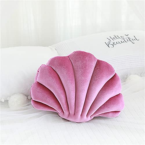 Patty Both Seashell Decorative Pillow Velvet Seashell Throw Pillow, Sea Shell Shaped Throw Pillow Decorative Pillows for Bed Couch Home Office Decor (Hot Pink, Small(12.8 * 10in 0.3kg)) - Image 2