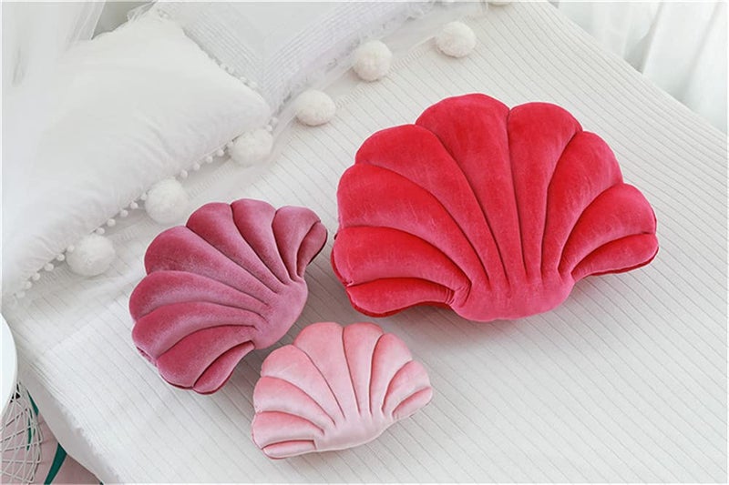 Patty Both Seashell Decorative Pillow Velvet Seashell Throw Pillow, Sea Shell Shaped Throw Pillow Decorative Pillows for Bed Couch Home Office Decor (Hot Pink, Small(12.8 * 10in 0.3kg)) - Image 3