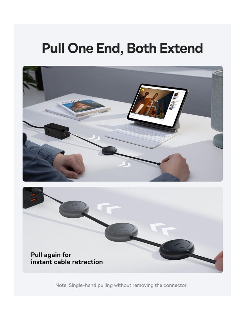 Excefore كابل USB C، كابل USB C القابل للسحب بقوة 60 واط، يدعم الشحن السريع PD 3A، كابل شاحن USB Type C بعرض 4 مراحل للطول لجهاز iPhone 15/Pro/Plus/Max، ماك بوك، آي باد برو، جالاكسي S24/S23 - Image 3