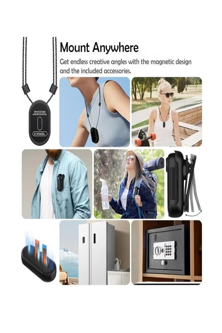 4K Ultra HD Wearable Mini Sports Camera – Thumb-Sized Magnetic Action Cam with 30m Waterproof, 360° Clip, 150-Min Battery, Wi-Fi, H.265, Hands-Free POV Recording for Cycling, Diving, Vlogging - Image 2