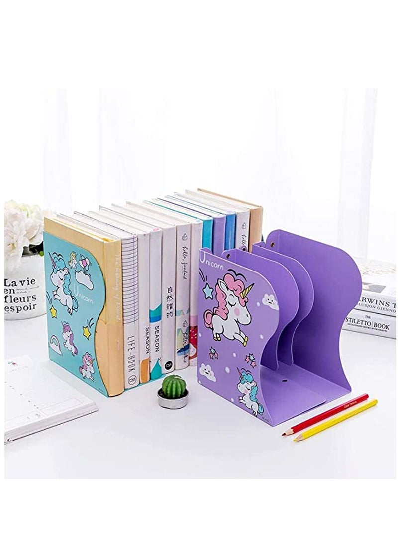 Y&D Telescopic Book Stand, Folding Stand Metal Unicorn Cartoon Look Bookshelf Reading Frame effectual Sturdy and Nonslip for Books/Movies/CDs/Video Games - Image 2