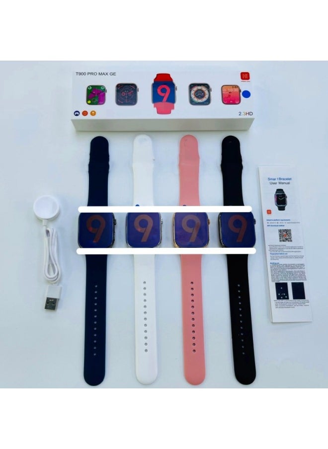 Original T900 PRO MAX GS GL GE Smart Watch WATCH9 Large Screen 49MM Buckle High Waterproof-Color:Version L-Generation 9 Regular Configuration-White