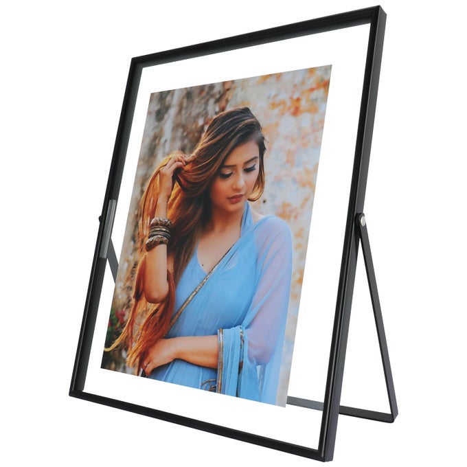 BLACK FLOATING FRAME 8X10 VERTICAL FOR PICTURE 7X9 6X8 5X7 TABLETOP SHELF PHOTO FRAME CLASSY GIFT FOR FATHERS DAY BIRTHDAY OR WEDDING HOME OR OFFICE DCOR