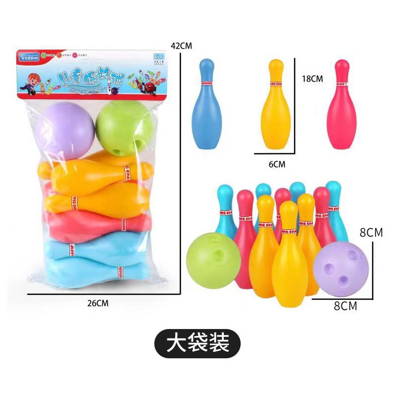 Childrens Sports Toys Fitness Parent-Child Interactive suit Explosions Boys Kindergarten Baby Gift Mini Bowling Large 10 bar (bag)