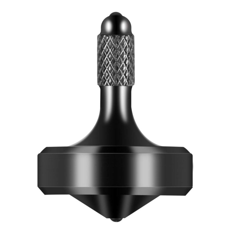 CHEETOP Exquisite Metal Spinning Top Nicely Machined Stainless Steel Fidget Desk Toy Perfect Balance Spin Time for Over 8 Mins Waste Time Efficiently Easy to Work Medium Diameter 25mm Black - Image 2
