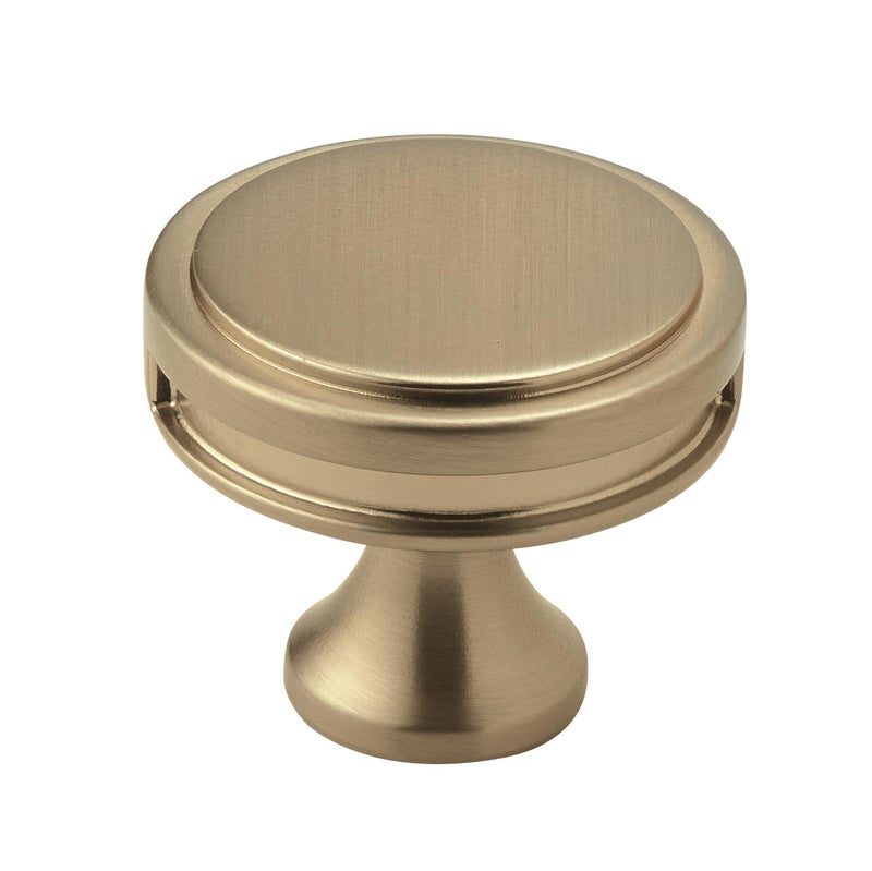 Amerock Cabinet Knob Golden Champagne 138 inch 35 mm Diameter Oberon 1 Pack Drawer Knob Cabinet Hardware
