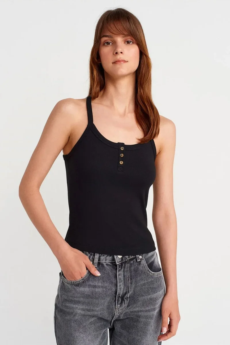 DILVIN Slim Fit Ribbed Knit Cami Blouse