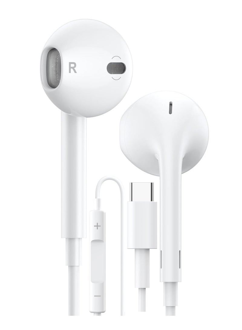التجسيد سماعات أذن سلكية داخل الأذن، سماعات أذن سلكية مع ميكروفون وتحكم في الصوت، متوافقة مع آيفون 15/15 برو ماكس/برو/بلس، آيباد/إير/جالاكسي S25/S24/S23 ألترا S22 S21 - Image 1