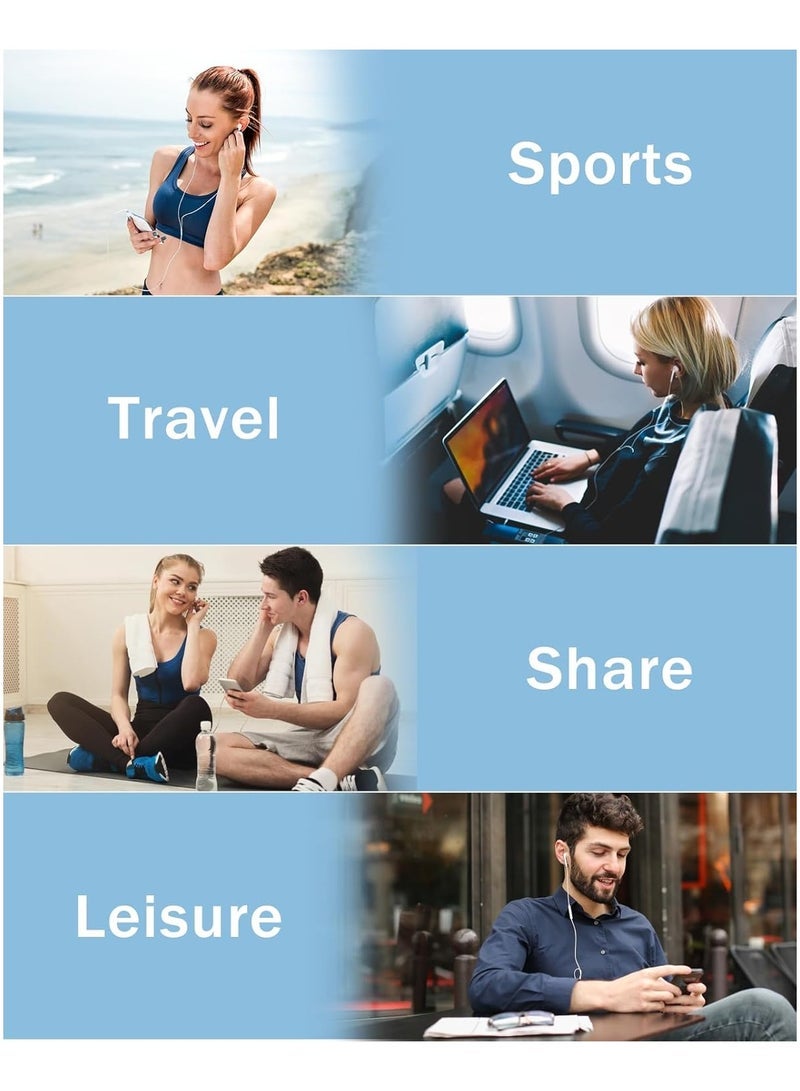 التجسيد سماعات أذن سلكية داخل الأذن، سماعات أذن سلكية مع ميكروفون وتحكم في الصوت، متوافقة مع آيفون 15/15 برو ماكس/برو/بلس، آيباد/إير/جالاكسي S25/S24/S23 ألترا S22 S21 - Image 4