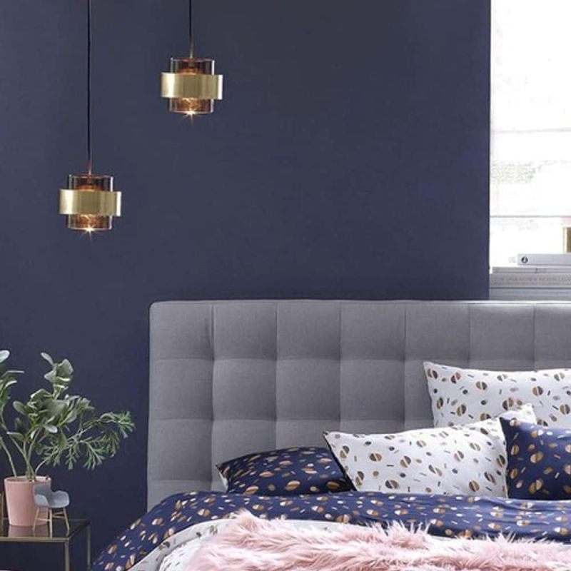 Crystal Pendant Lamp: Grey Drum Shade - Mid-century Modern Pendant for Kitchen Island Bedroom Lighting - Image 3