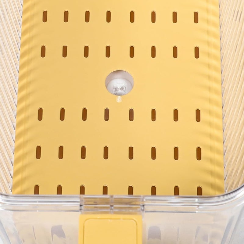 TIDTALEO Bread Storage Box Fridge Sealing Case Small Yellow Food Container with Lid for Kitchen Refrigerator Bread and Vegetable Organizer - Image 4