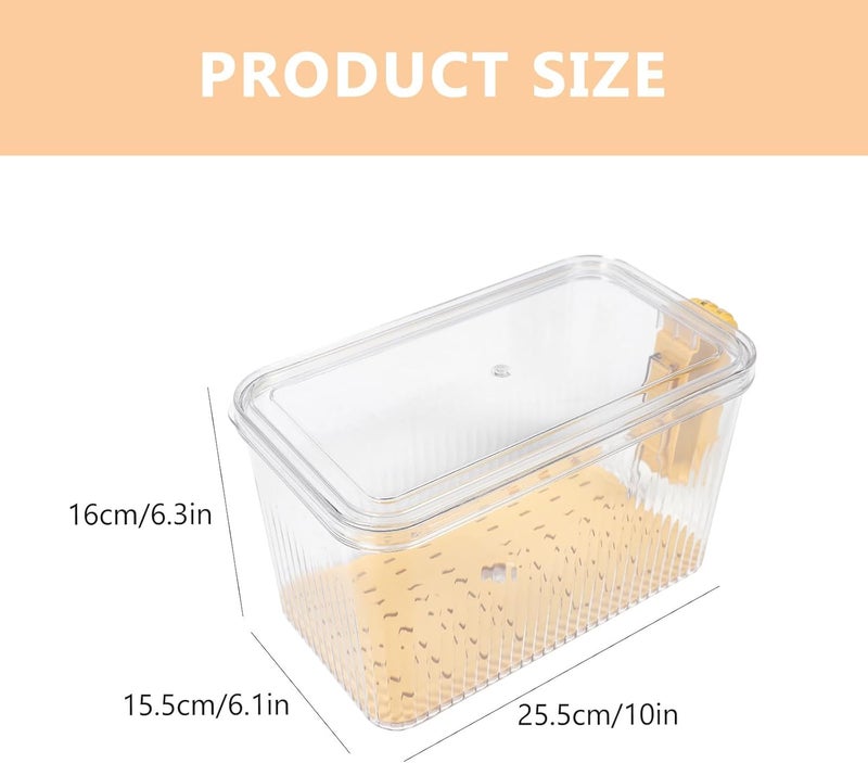 TIDTALEO Bread Storage Box Fridge Sealing Case Small Yellow Food Container with Lid for Kitchen Refrigerator Bread and Vegetable Organizer - Image 2