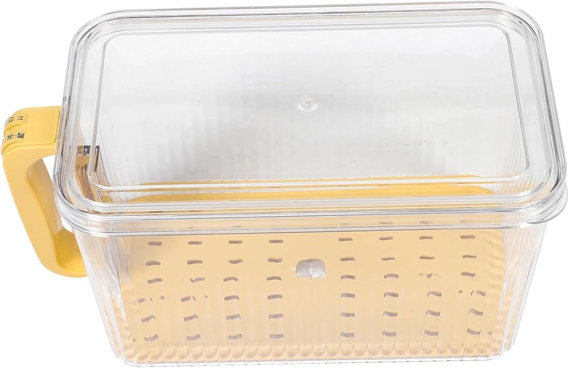 TIDTALEO Bread Storage Box Fridge Sealing Case Small Yellow Food Container with Lid for Kitchen Refrigerator Bread and Vegetable Organizer - Image 1