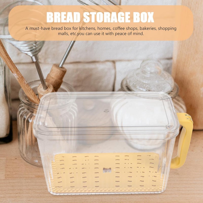 TIDTALEO Bread Storage Box Fridge Sealing Case Small Yellow Food Container with Lid for Kitchen Refrigerator Bread and Vegetable Organizer - Image 5
