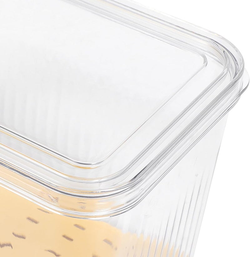 TIDTALEO Bread Storage Box Fridge Sealing Case Small Yellow Food Container with Lid for Kitchen Refrigerator Bread and Vegetable Organizer - Image 3