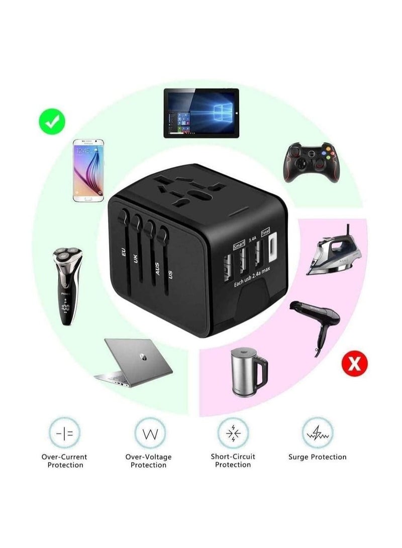 Universal Travel Adapter with 4 Ultra-Fast USB Port and 1 Ultra-Fast USB Type C Port and Power Socket - Image 2