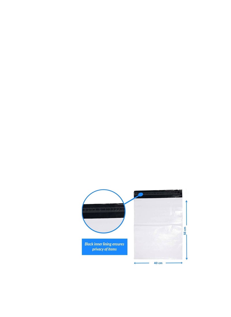 MARKQ White Poly Mailers Bag, 40 x 55 cm Adhesive Self-seal Shipping Bags, 100 Pack Envelopes for Packaging Delivery Posting Parcel Postals Clothes  - Image 2