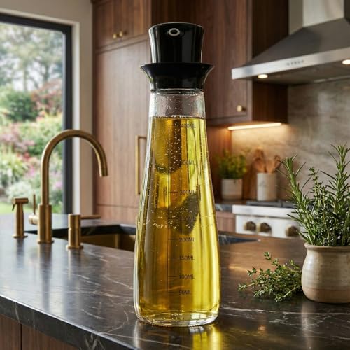 MUAC 400ml Glass Oil and Vinegar Dispenser Bottle for Pouring Olive Oil, Vinegar, Soya Sauce - Image 1