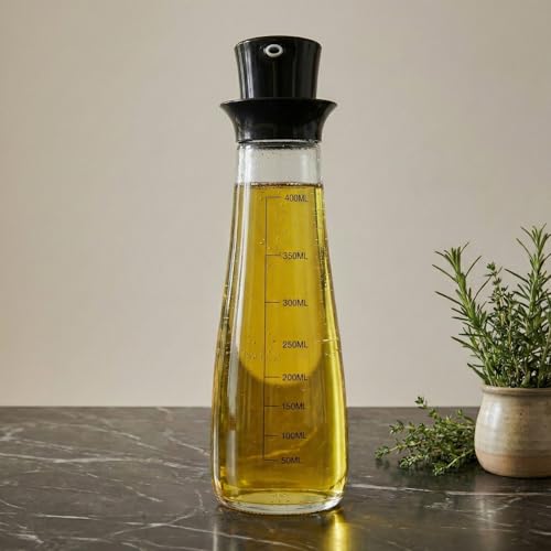 MUAC 400ml Glass Oil and Vinegar Dispenser Bottle for Pouring Olive Oil, Vinegar, Soya Sauce - Image 5