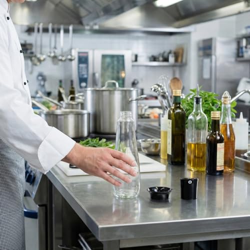 MUAC 400ml Glass Oil and Vinegar Dispenser Bottle for Pouring Olive Oil, Vinegar, Soya Sauce - Image 4