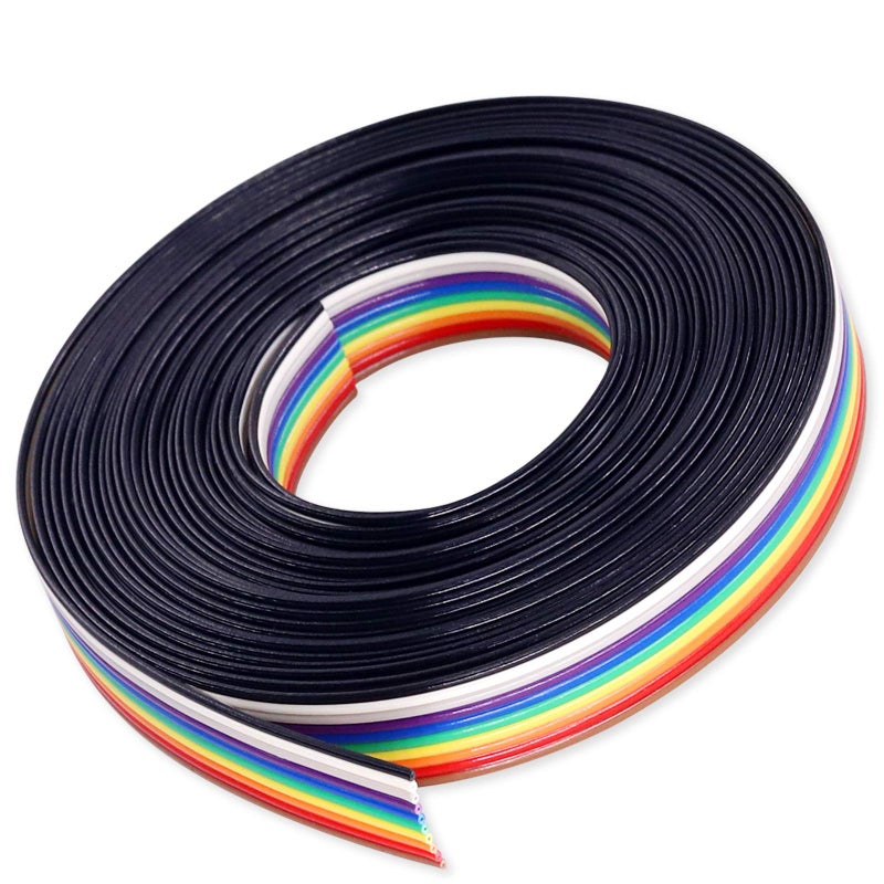 Hilitchi IDC Rainbow Color Flat Ribbon Cable10 wire 15ft