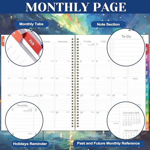 Lortarl Planner 2026-2027 - 2026 Planner Weekly and Monthly from Jan. 2026 - Dec. 2026, Calendar 2026 Planners with Monthly Tabs and Inner Pocket, 8.5" x 11" - Image 4