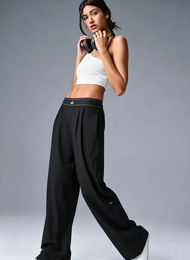 ALO Yoga 30 Inseam Suit Up Trouser, Regular Fit Wide Leg Pants for Women (Designed for Heights 5'7 Under) - Black - Image 4