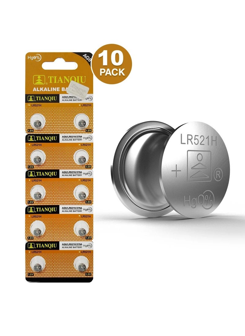 TIANQIU 10-Pieces Tianqiu AG0/ LR521H/ 379A 1.5V Alkaline Batteries  - Image 1