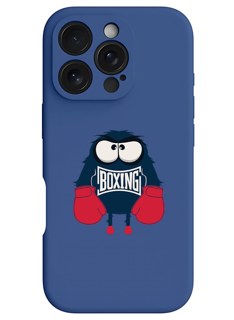 Theodor iPhone 16 Pro Blue Protective Slim Fit Case Liquid Silicone Cover with Full Body Protection Anti-Scratch Shockproof Case For iPhone - Boxing - Image 1