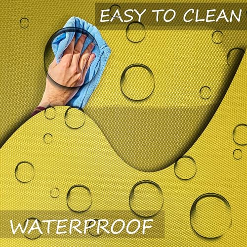 ElastPro (45 cm X 1.5 m) Yellow EVA Food Grade Washable Anti Slip Mat/Sheet for Fridge, Shelf Liner, Table, Kitchen Drawer mat (Diamond Texture, Yellow) - Image 5