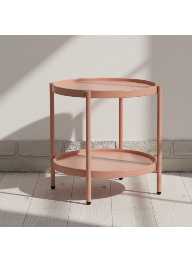 DANUBE HOME طاولة حديقة خارجية مع صينية مزدوجة من جييلو | صينية حديقة لجميع الأحوال الجوية | أثاث خارجي حديث للداخل/الخارج قطر 16xسمك 1.5 مم - Image 1