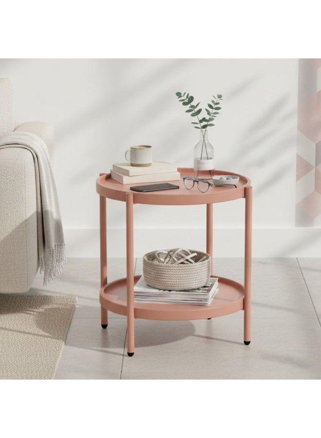 DANUBE HOME طاولة حديقة خارجية مع صينية مزدوجة من جييلو | صينية حديقة لجميع الأحوال الجوية | أثاث خارجي حديث للداخل/الخارج قطر 16xسمك 1.5 مم - Image 2