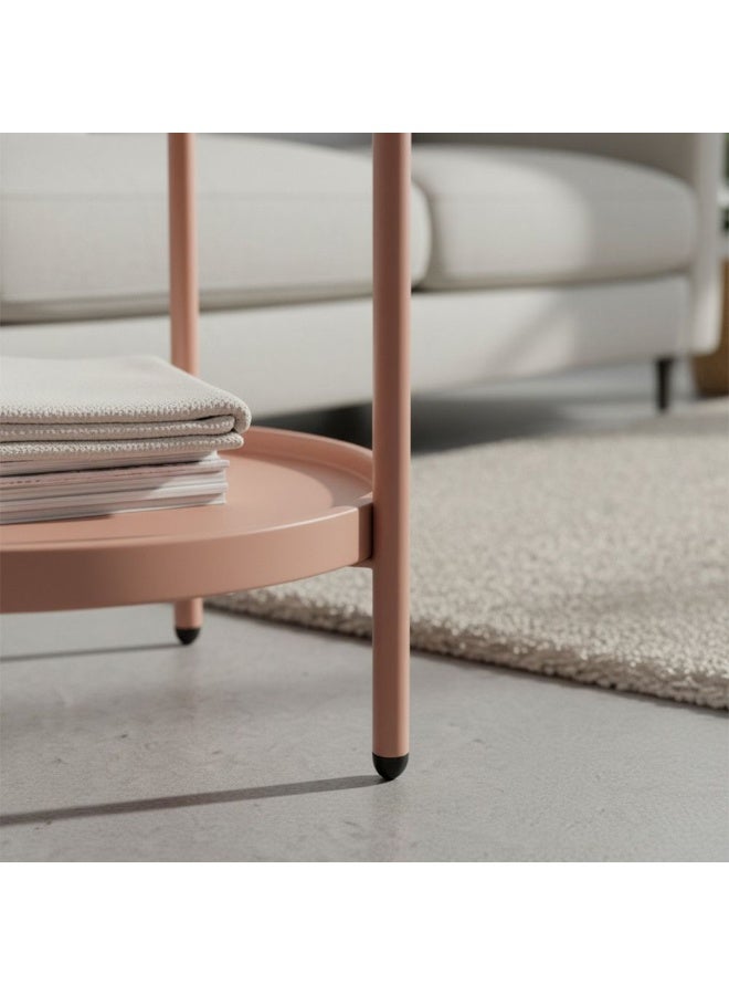 DANUBE HOME طاولة حديقة خارجية مع صينية مزدوجة من جييلو | صينية حديقة لجميع الأحوال الجوية | أثاث خارجي حديث للداخل/الخارج قطر 16xسمك 1.5 مم - Image 4