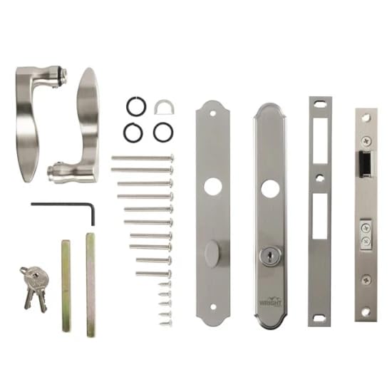 Wright Products - Serenade Mortise Keyed Lever Mount Latch with Deadbolt for Screen and Storm Doors, Satin Nickel - Image 2