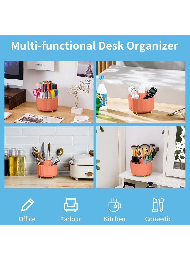 Marbrasse Marbrasse 360Degree Rotating Pen Holder for Desk Mesh Desk Organizer with 2 Drawer  - Image 3