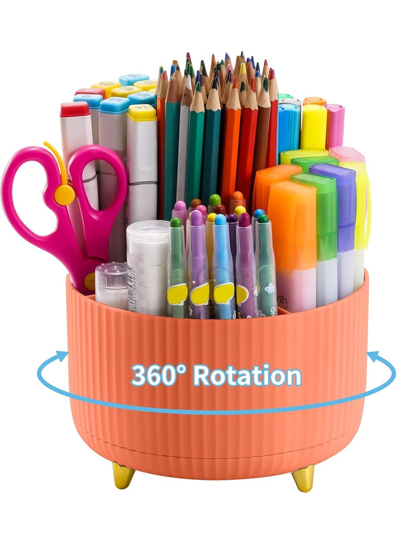 Marbrasse Marbrasse 360Degree Rotating Pen Holder for Desk Mesh Desk Organizer with 2 Drawer  - Image 2