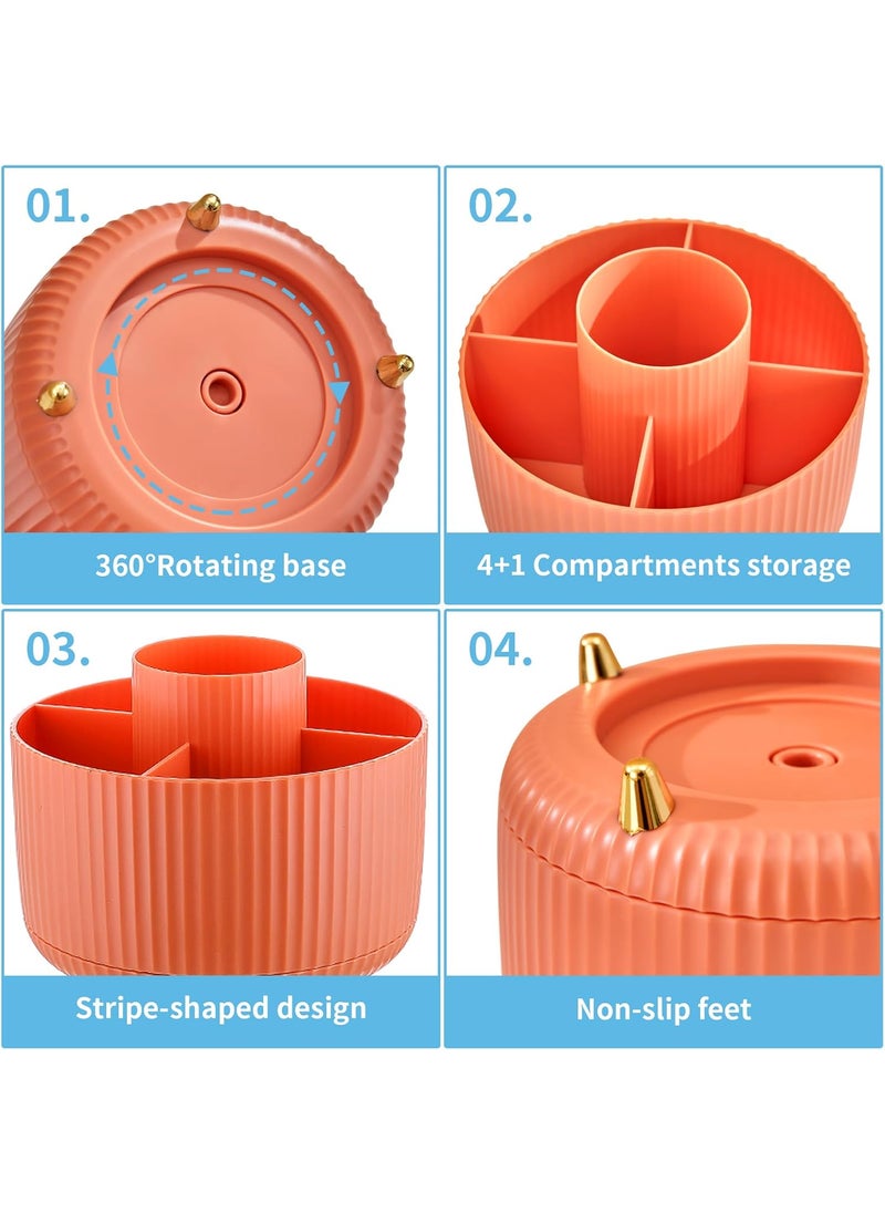 Marbrasse Marbrasse 360Degree Rotating Pen Holder for Desk Mesh Desk Organizer with 2 Drawer  - Image 5