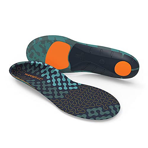 Superfeet Run Cushion High Arch Insoles High Arch Support TrimtoFit Inserts for Running Shoes Professional Grade 9511 Men 10512 Women