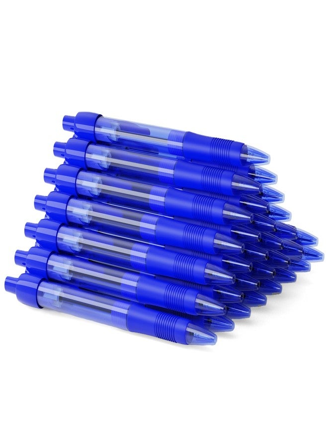 deegtran Pens Bulk, 30 Pack No Bleed Blue Ink Click Pens with Soft Grip, Wholesale Retractable Ballpoint Pens for Office School, Medium Point Smooth 1.0MM - Image 1