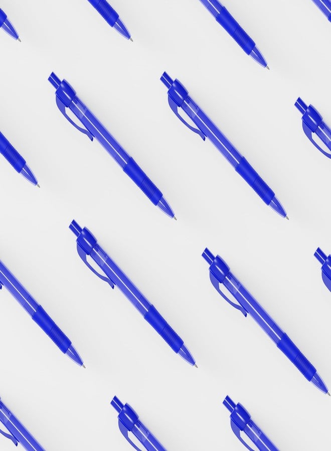deegtran Pens Bulk, 30 Pack No Bleed Blue Ink Click Pens with Soft Grip, Wholesale Retractable Ballpoint Pens for Office School, Medium Point Smooth 1.0MM - Image 5