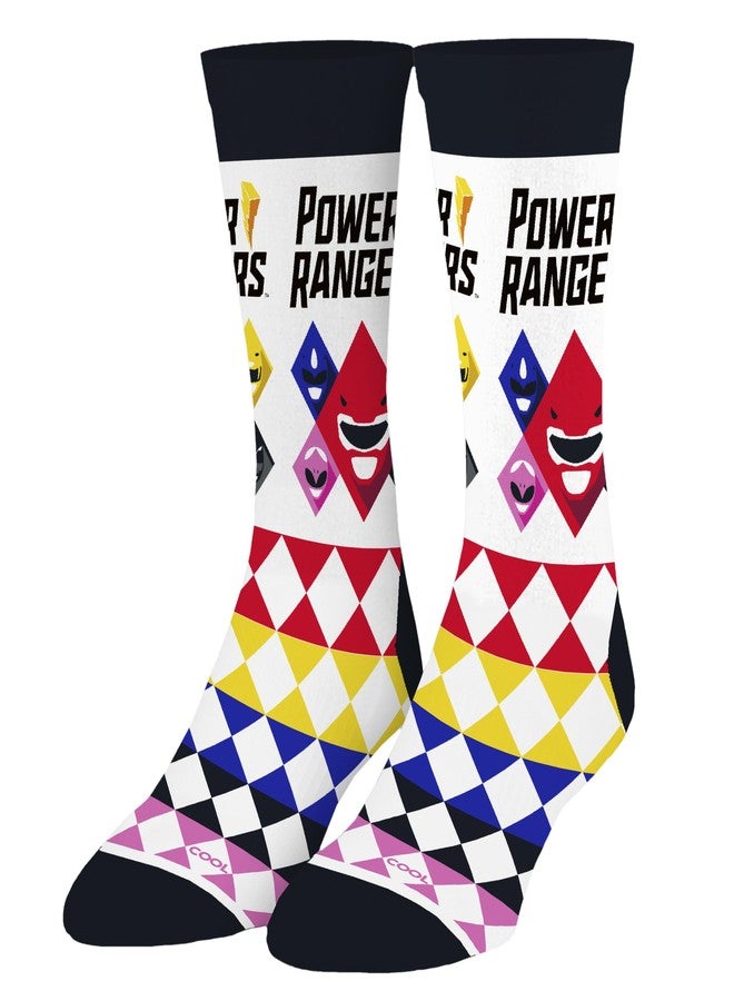 Odd Sox جوارب رائعة، جوارب رجالية برسومات مرحة، فريق باور رينجرز، مقاس كبير للبالغين - Image 1