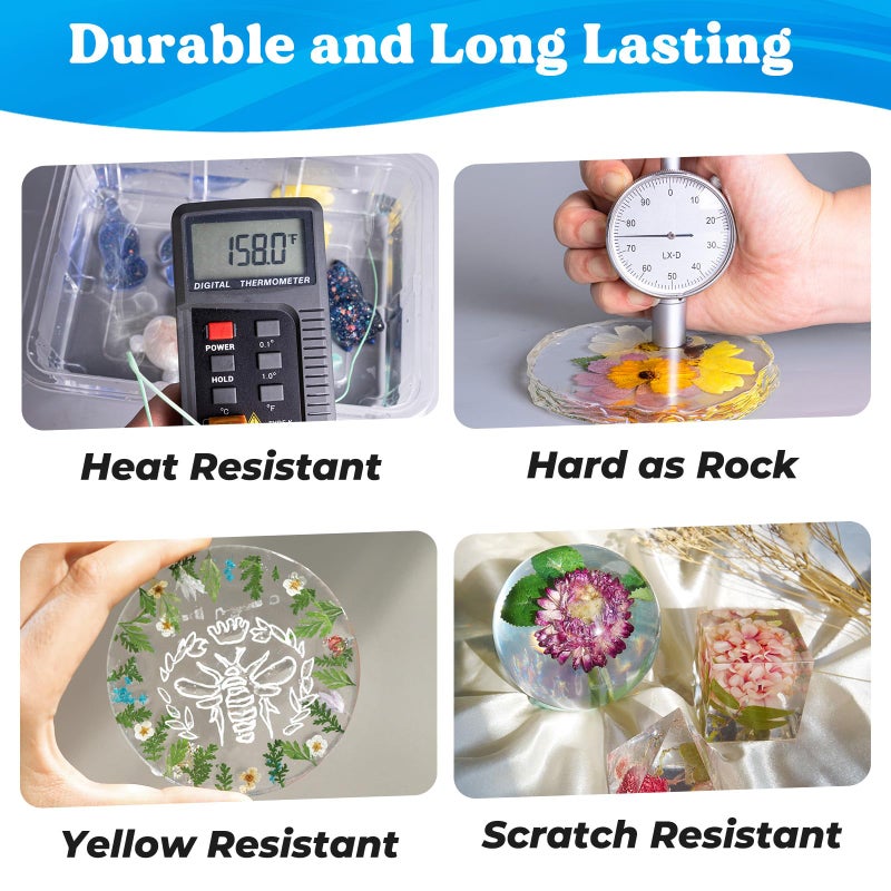 LET'S RESIN مجموعة راتنج LET'S RESIN، 1.5 جالون راتنج إبوكسي خالي من الفقاعات وشفاف كالكريستال مع أكواب قياس، عصا تحريك، قفازات، راتنج ومصلب لصب القوالب، المجوهرات، الفن، الحرف اليدوية - Image 5