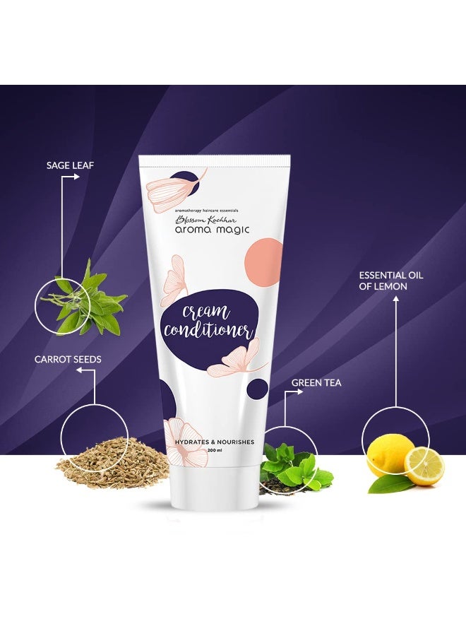 Aroma Magic Cream Conditioner | for Split Ends, Dry Scalp & Dull Hair| Boost Hair Growth & Add Shine| Rosemary & Argan oils, Green tea, Carrot seed & Aloe Vera 200ml (Pack of 2) - Image 4
