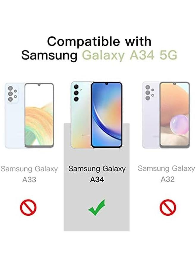 جي تيك حافظة لهاتف سامسونج جالاكسي A34 مقاس 6.6 بوصة، غير قابلة للاصفرار، مقاومة للصدمات، غطاء حماية للهاتف، مضاد للخدش، ظهر صلب من مادة البولي كربونات شفاف - Image 2