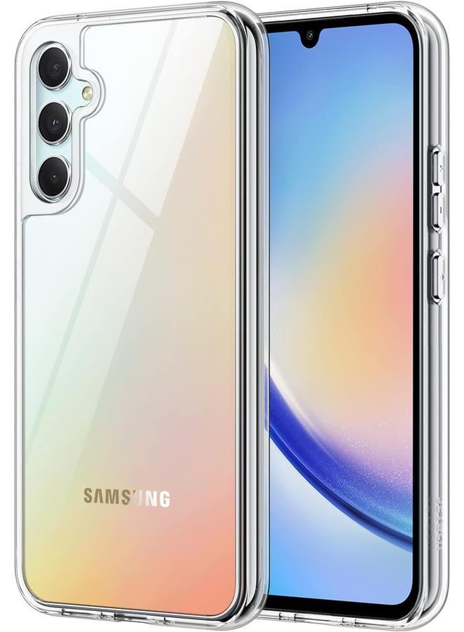 جي تيك حافظة لهاتف سامسونج جالاكسي A34 مقاس 6.6 بوصة، غير قابلة للاصفرار، مقاومة للصدمات، غطاء حماية للهاتف، مضاد للخدش، ظهر صلب من مادة البولي كربونات شفاف - Image 1