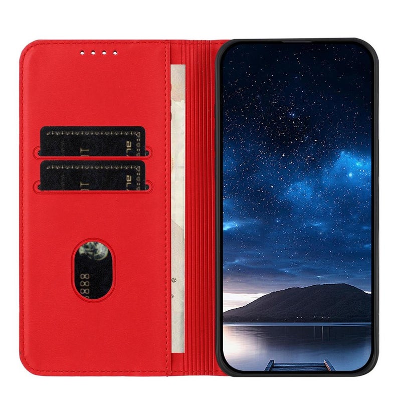 erorex For Itel A90 Strong Magnetic Frosted Flip Leather Phone Case(Red) - Image 3