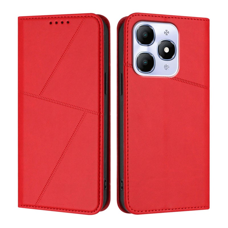erorex For Itel A90 Strong Magnetic Frosted Flip Leather Phone Case(Red) - Image 1