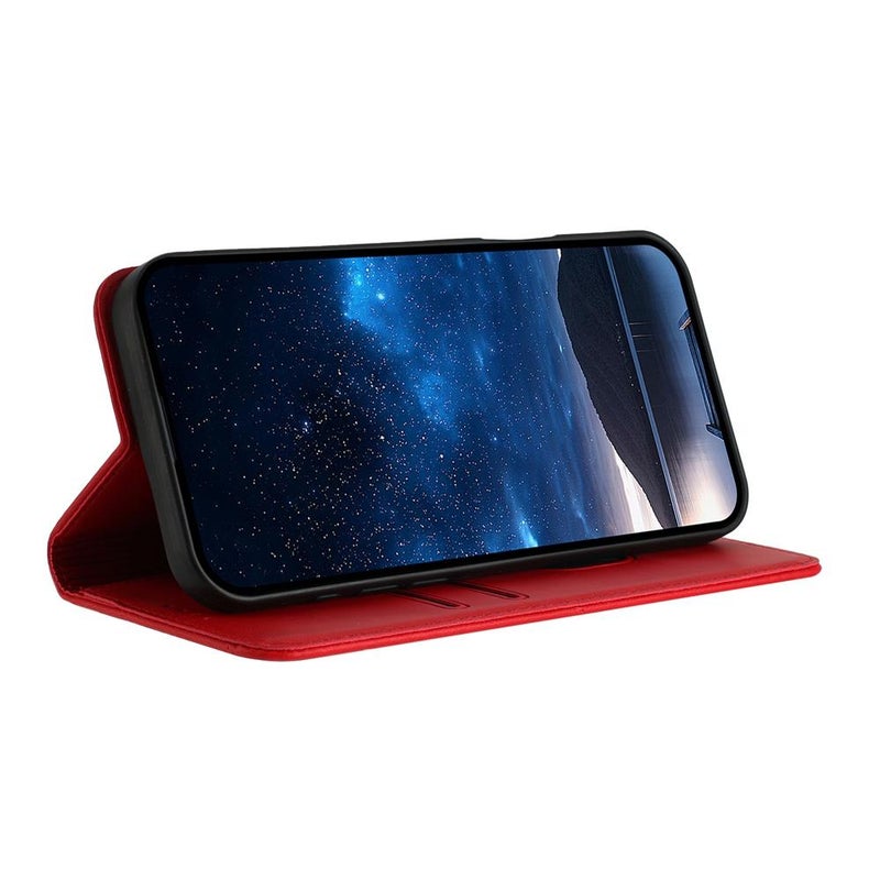 erorex For Itel A90 Strong Magnetic Frosted Flip Leather Phone Case(Red) - Image 4