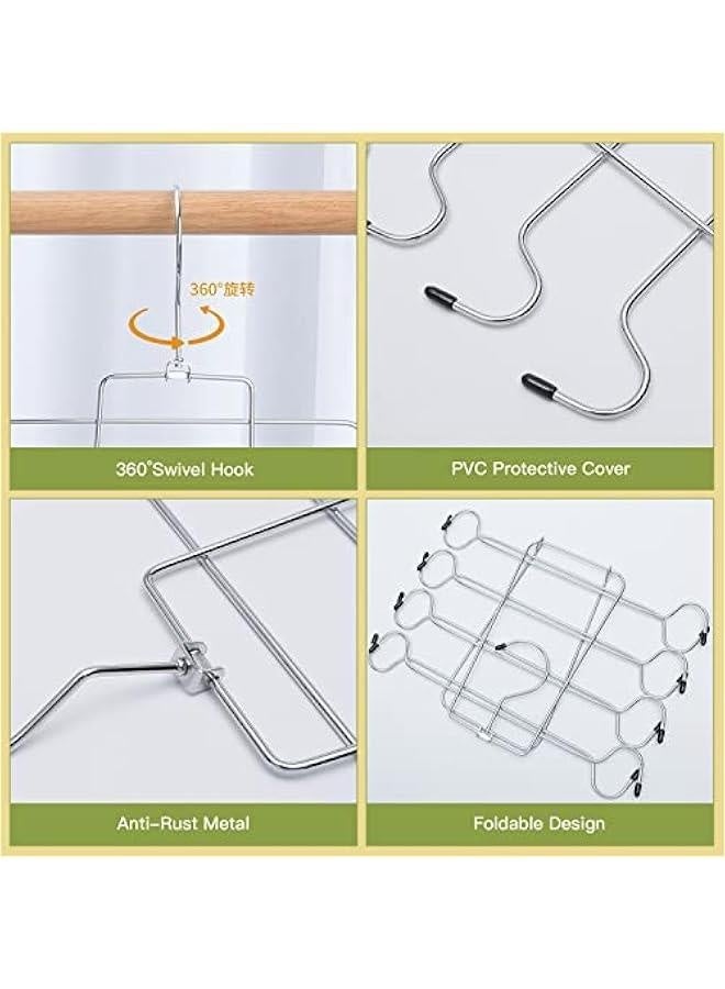 Metal Tank Tops Hanger Space Saving Foldable Bra Organizer with 360°Swivel Hook Closet Clothes Hanger for Tank Tops, Camisole, Bathing Suits, Bras, Scarves, Belts (Beige) - Image 5